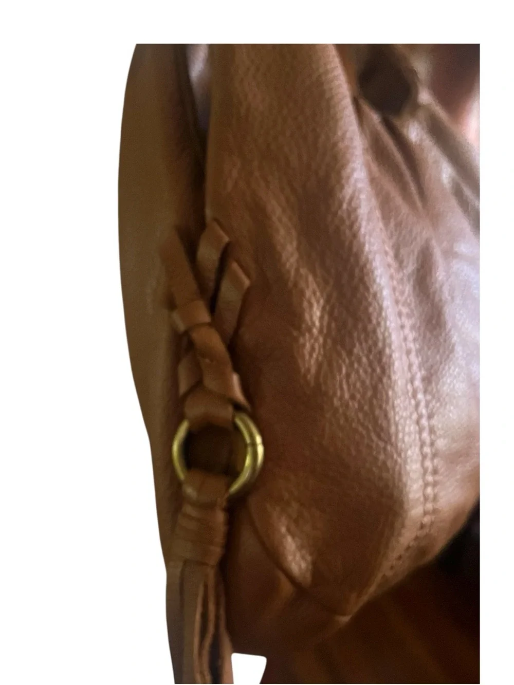 The Sac Pebbled Leather slouchy Hobo Tassel sides  shoulder handbag.